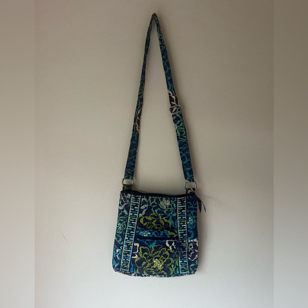 Vera Bradley Blue and Green Quilted Crossbody Bag